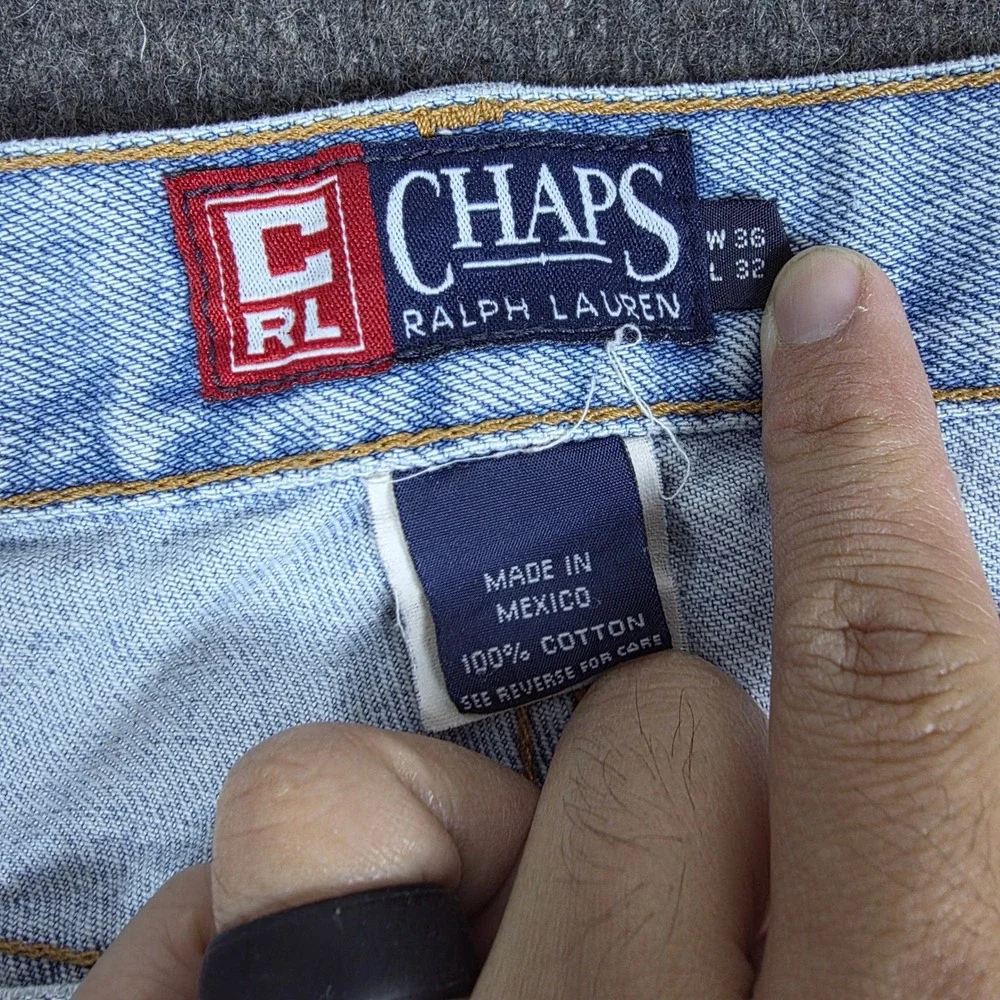 Chaps Ralph Lauren Jeans Mens Fits 34x30 Relaxed Straight Denim 90s Vintage